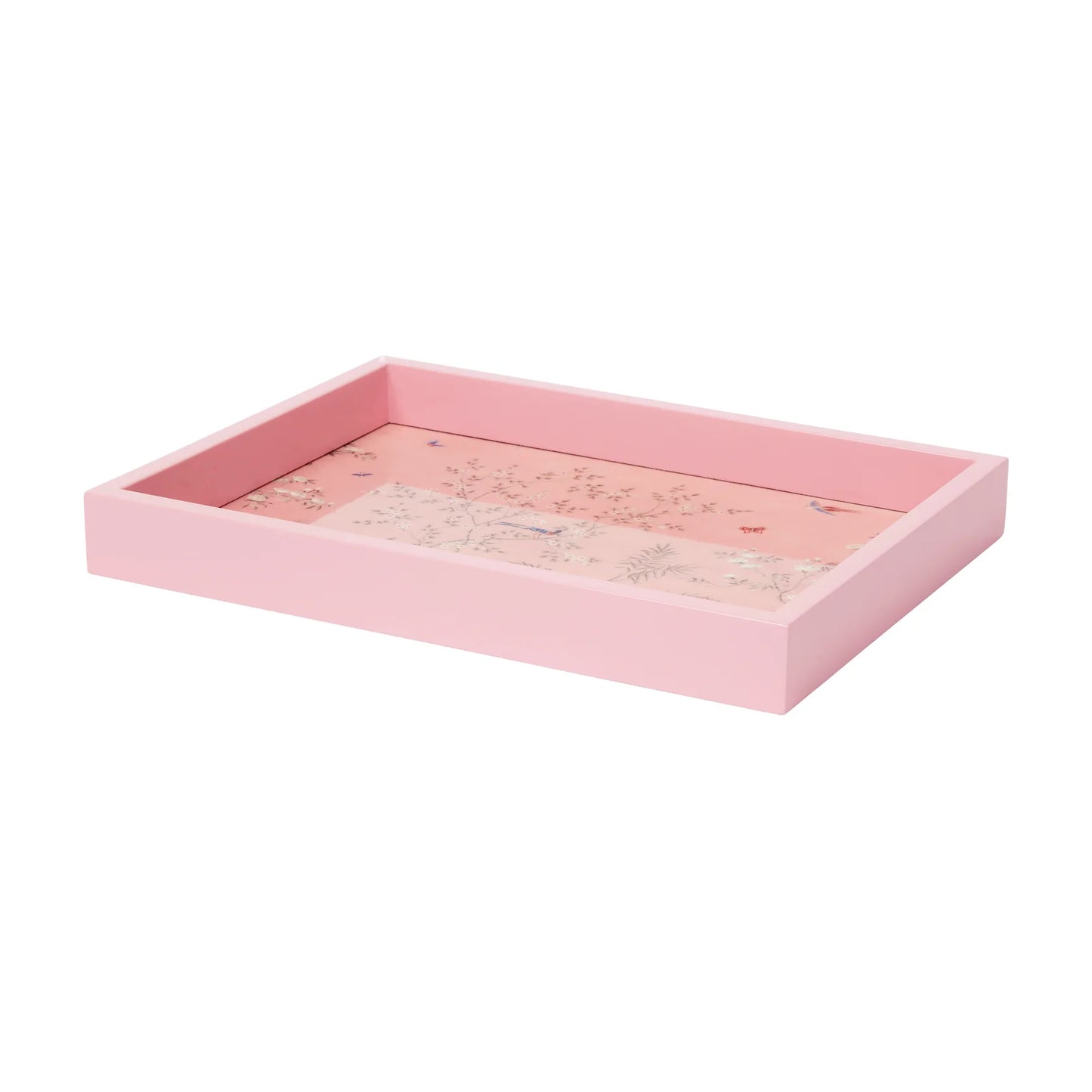 Chinoiserie Lacquer Tray Pale Pink