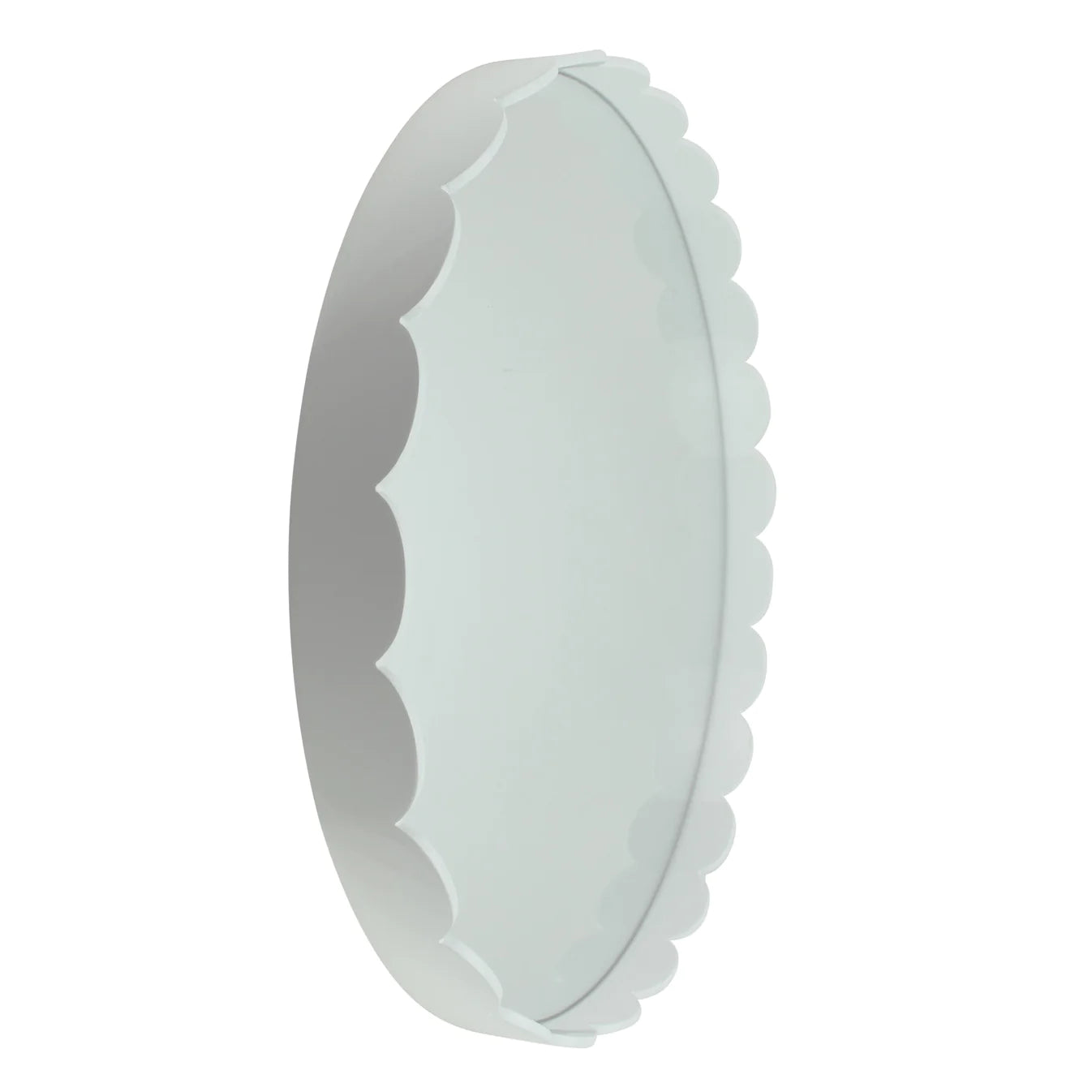 White Scalloped Mirror 20" x 20"