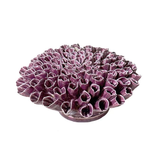 Chive Anemone Large Ceramic Flower- Purple