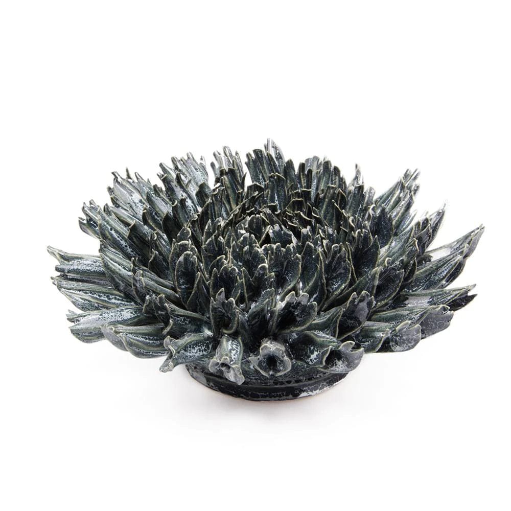 Chive Fractal Ceramic Flower- Black