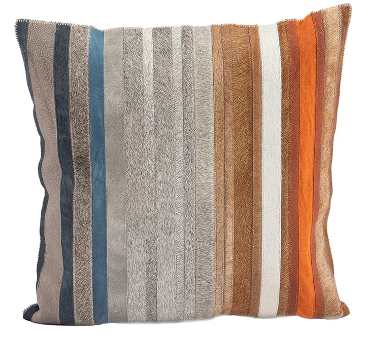 Hair on Hide Multi Colored Stripe  Pillow 20" x 20"