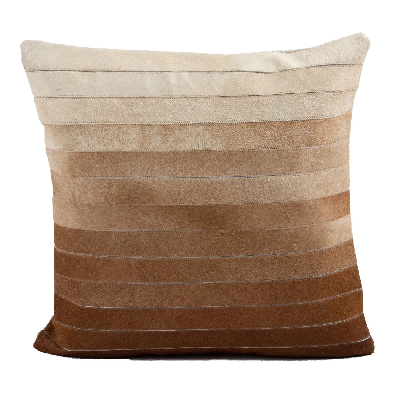 Ombre Hair on Hide Stripe 20"x20" Pillow-Brown