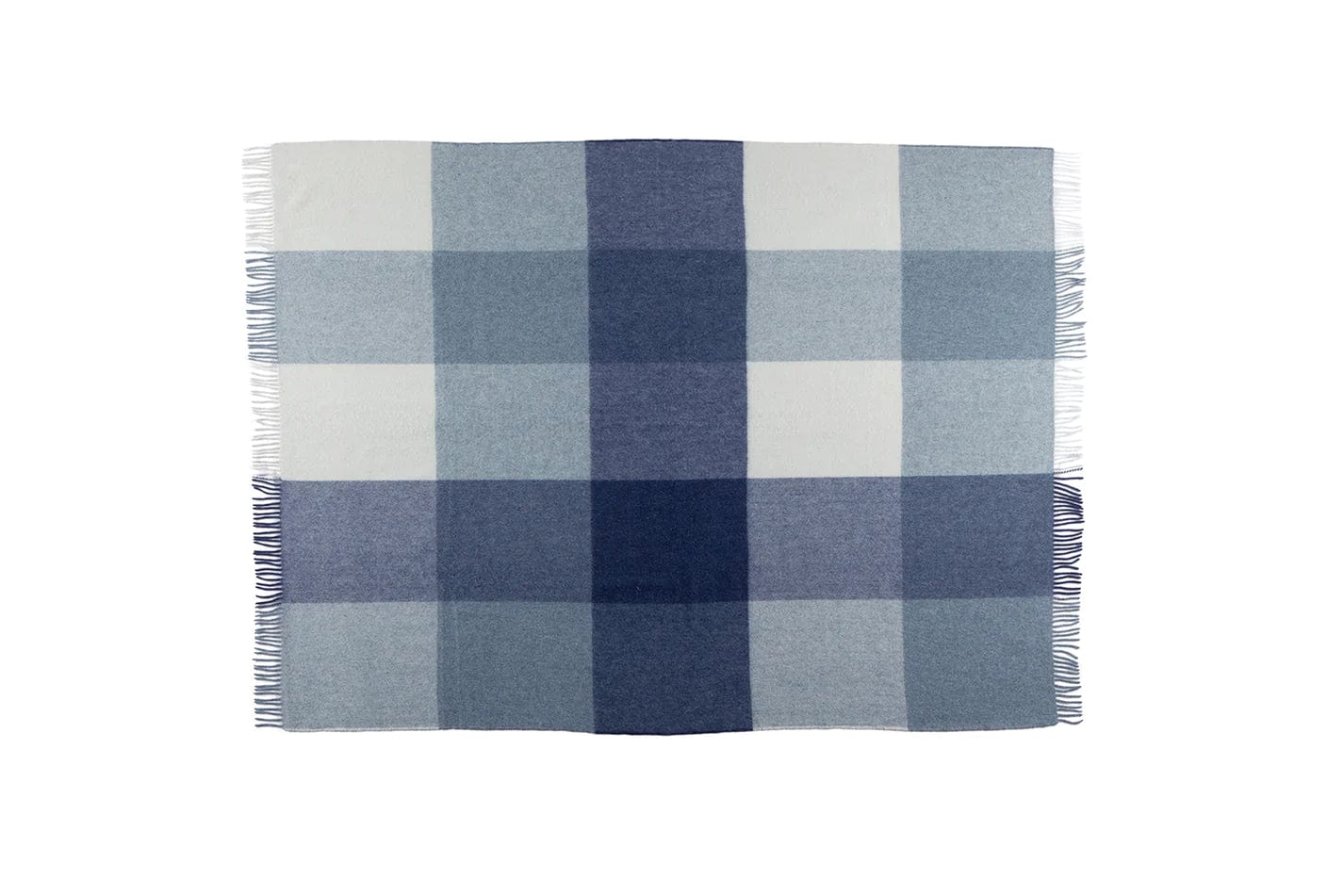 Hattarvik Recycled Alpaca and Wool Blue Plaid Throw