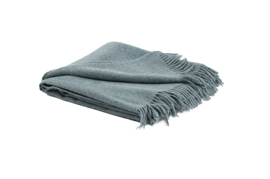 Sandoy Recycled Alpaca and Wool Throw- Light Blue