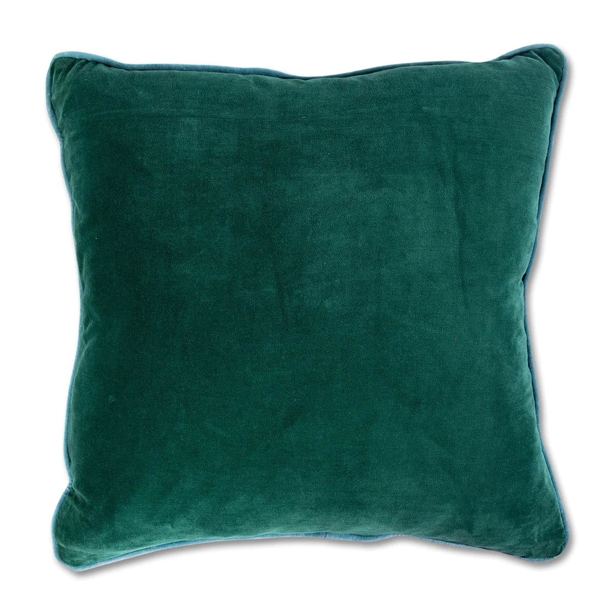 Furbish Charliss Cotton Velvet Pillow in Green and Aqua