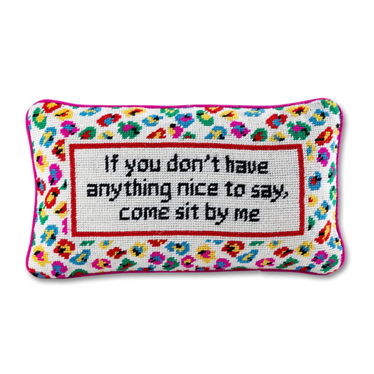 Furbish Come Sit by Me Needlepoint Pillow