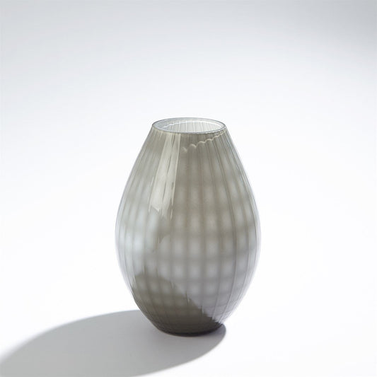 Grey Glass Grid Vase