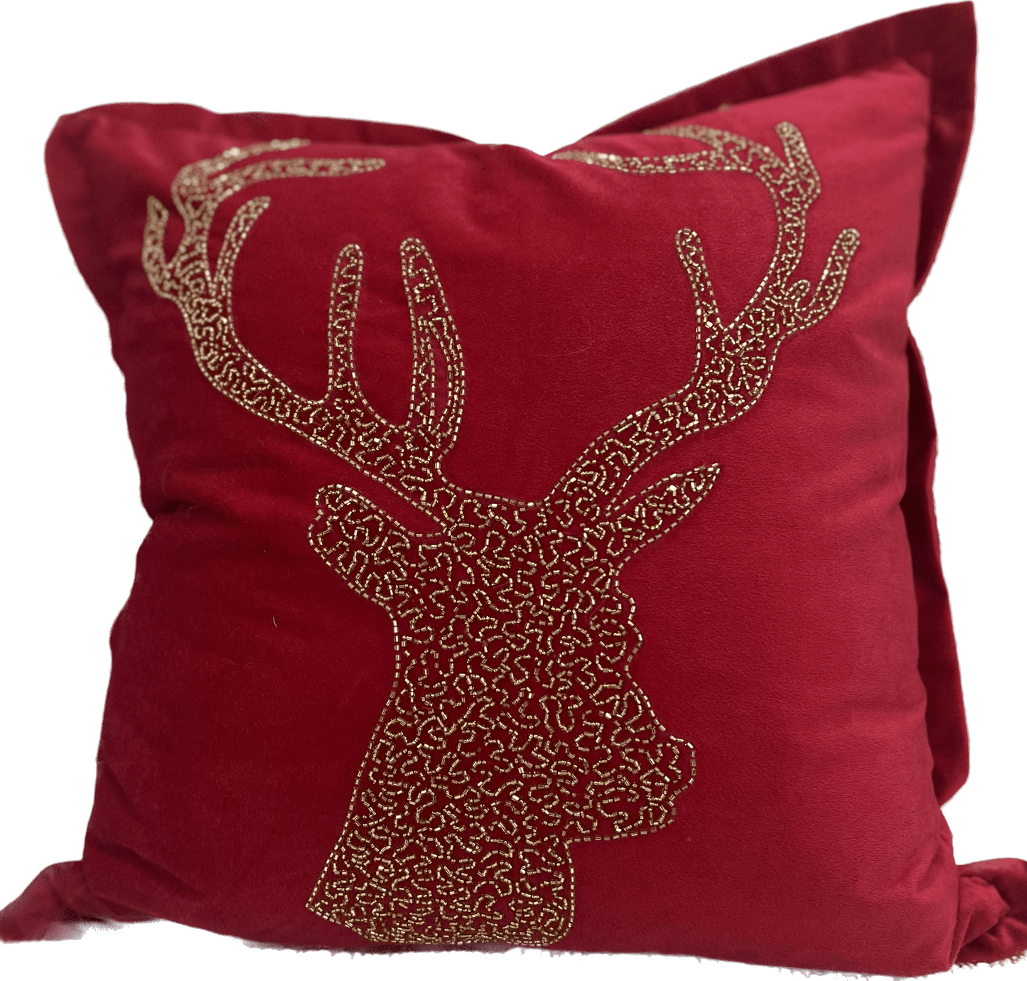 Holiday Velvet Reindeer Pillow