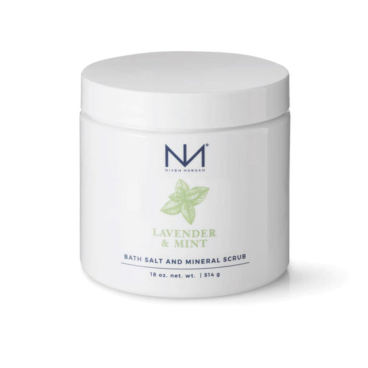 Niven Morgan Lavender and Mint Bath Salts and Mineral Scrub 18 oz