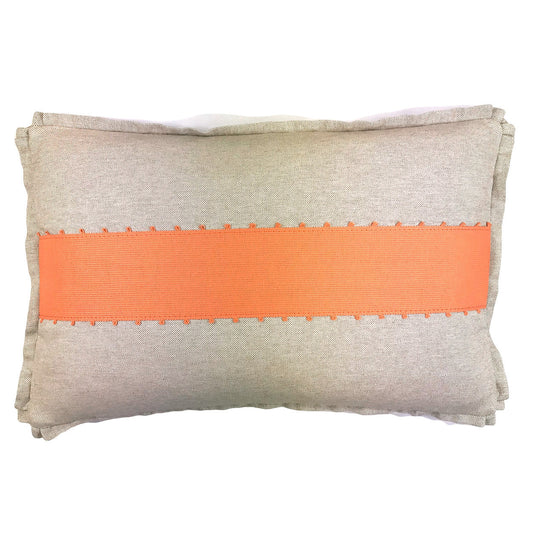 April Linen Lumbar Pillow - Melon