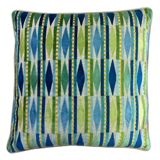 Razzle Dazzle Cut Velvet Pillow- Calypso