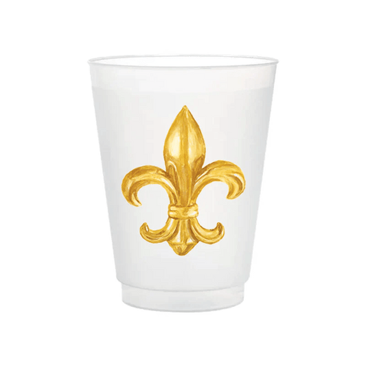 Taylor Paladino 16 oz Fleur de Lis Frosted Cups