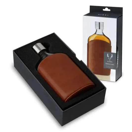 Parker Leather Wrapped Glass Flask