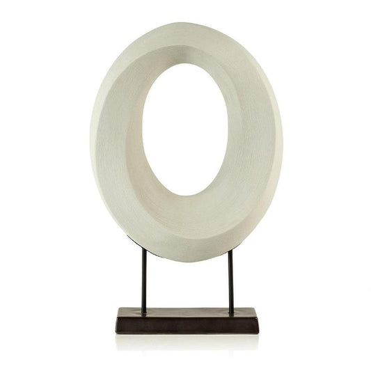 Ivory Porcelain Oval Twist Sculpture