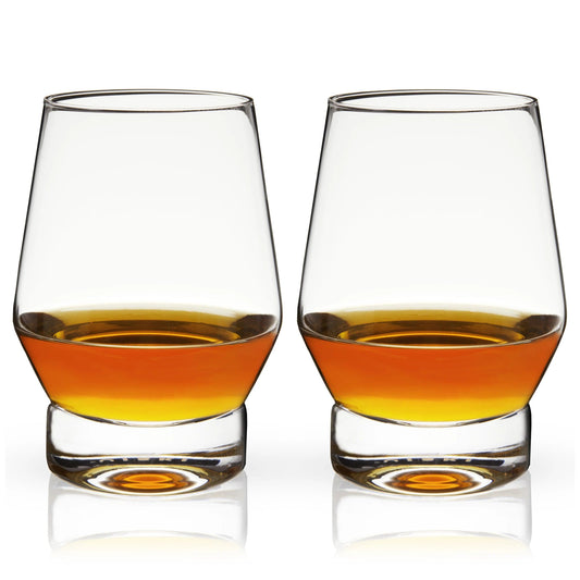 Heavy Based Lead-Free Crystal Whiskey Glasses- Set of 2