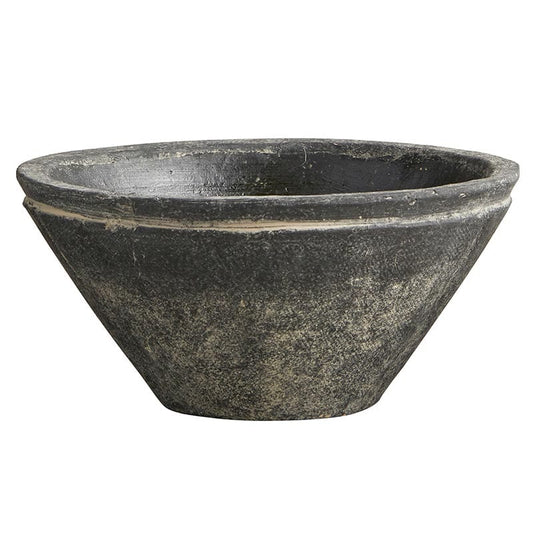 Black Cement Bowl Planter