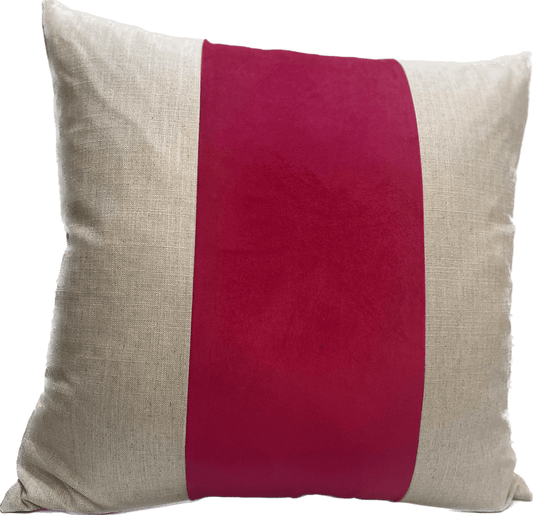 Brooklyn Flax/Lipstick Linen and Velvet Pillow