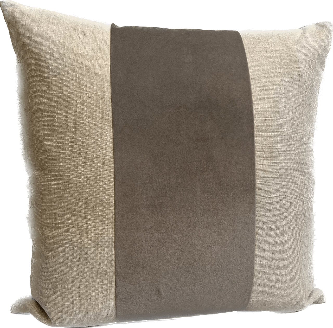 Brooklyn Flax/Mushroom Linen and Velvet Pillow