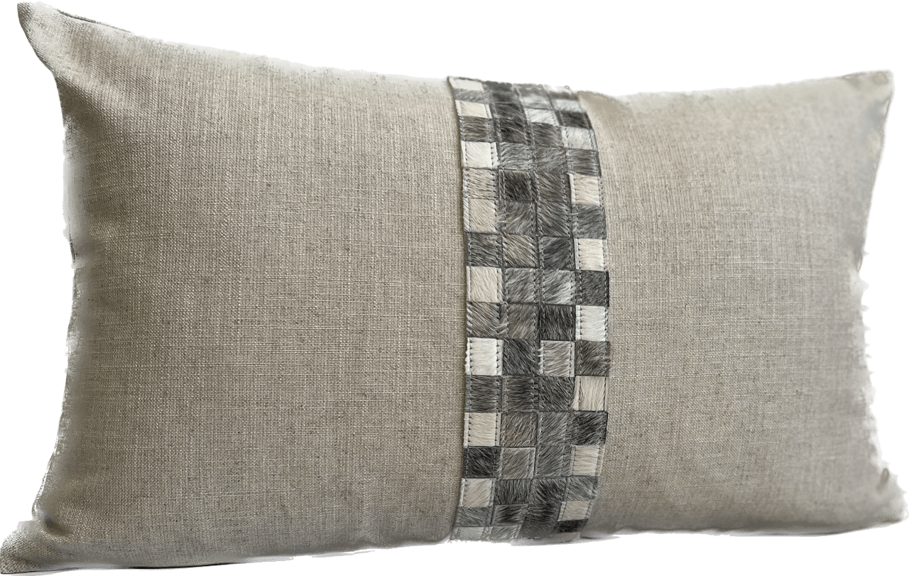 Gent Linen and Hide Pillow