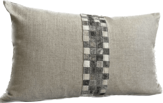 Gent Linen and Hide Pillow