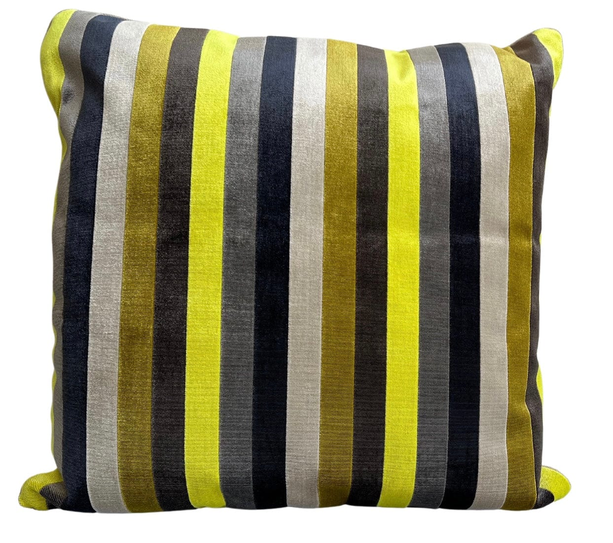 Lauren 24"x24" Cut Velvet Pillow Citrine Multi Stripe