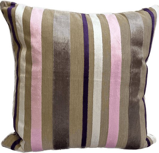 Lyla 22"x22" Stripe Velvet Pillow