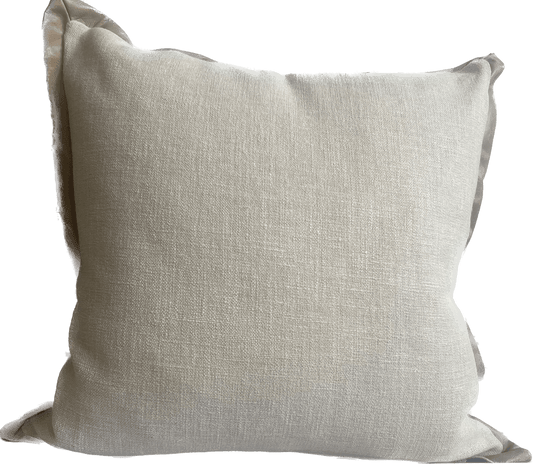 Madison Linen Pillow with Leather Flange