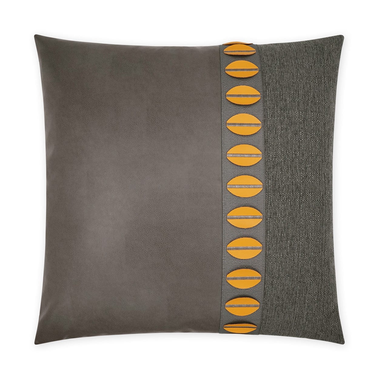 Paros Vegan Leather and Linen Pillow