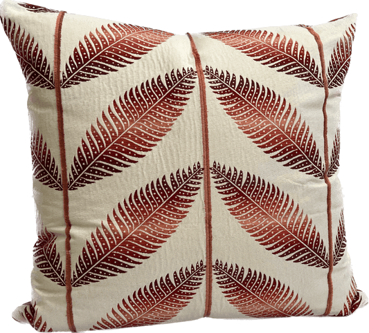 Sharon 22"x22" Leaf Pillow in Coral