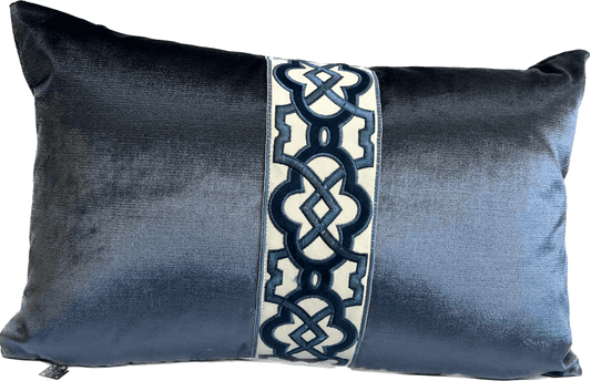 Venice Navy Velvet Lumbar Pillow